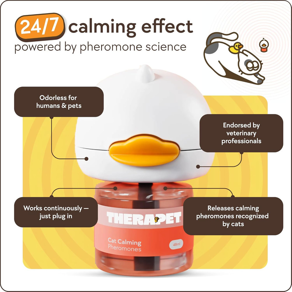 2-Pack 120-Days Cat Calming Diffuser Kits - Dual-Pheromone Cat Diffusers for Str