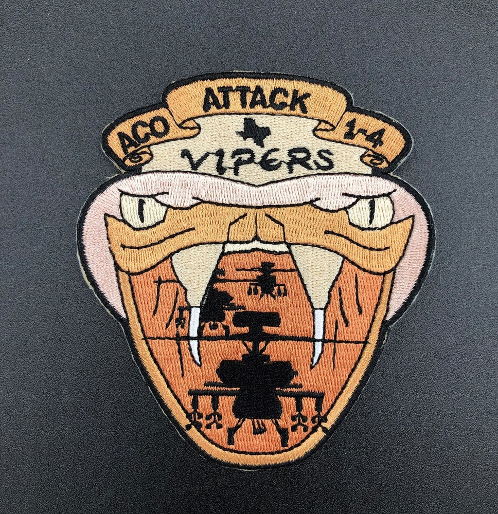 A Co 1-4 Attack Vipers Apache Desert Color Army Aviation Patch OEF OIF