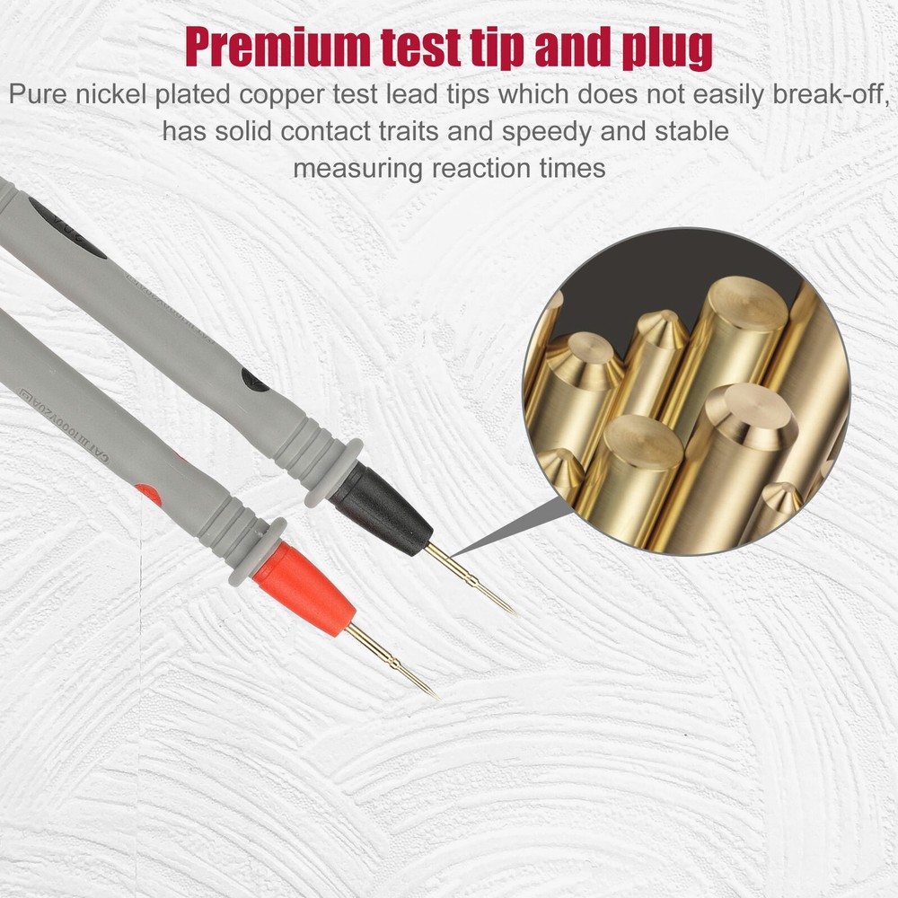 2X Digital Multimeter Meter Electrical Probe Wire Cable Test Lead Alligator Clip