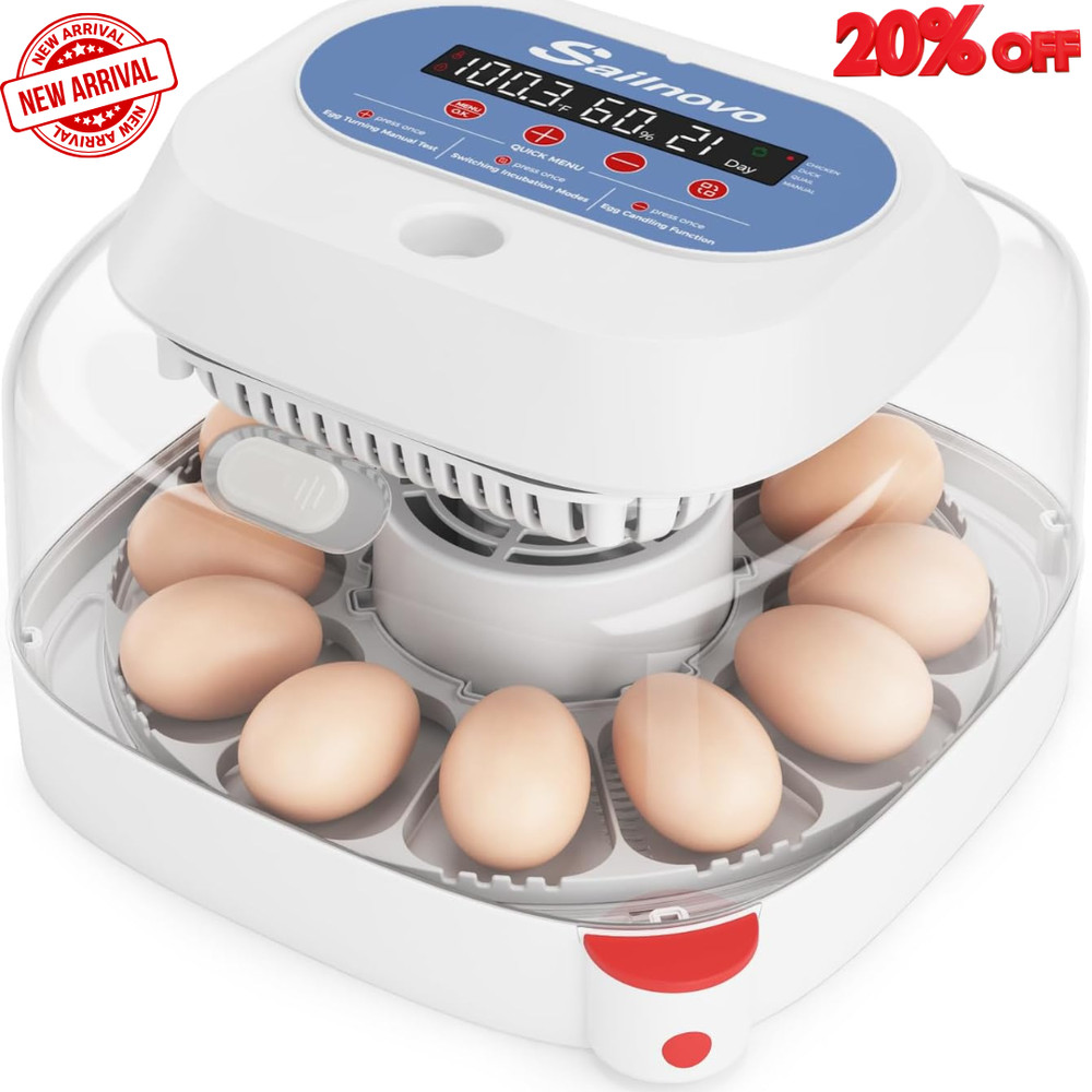 Incubators for Hatching Eggs 12 Egg Incubator with 4 Modes Temperature Control