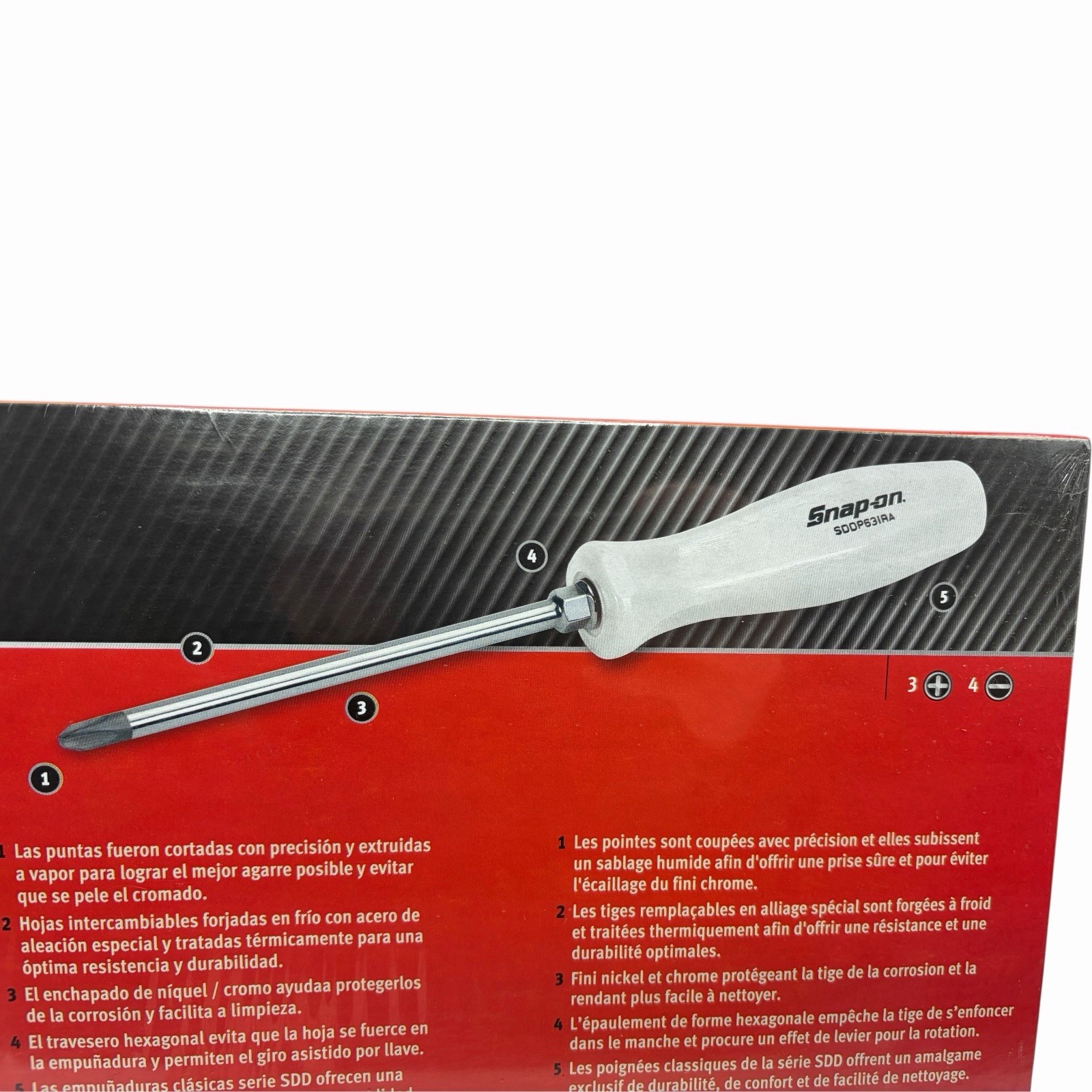 Snap On Tools Pearl White Hard Handle Combination Screwdriver Set SDDX70APW