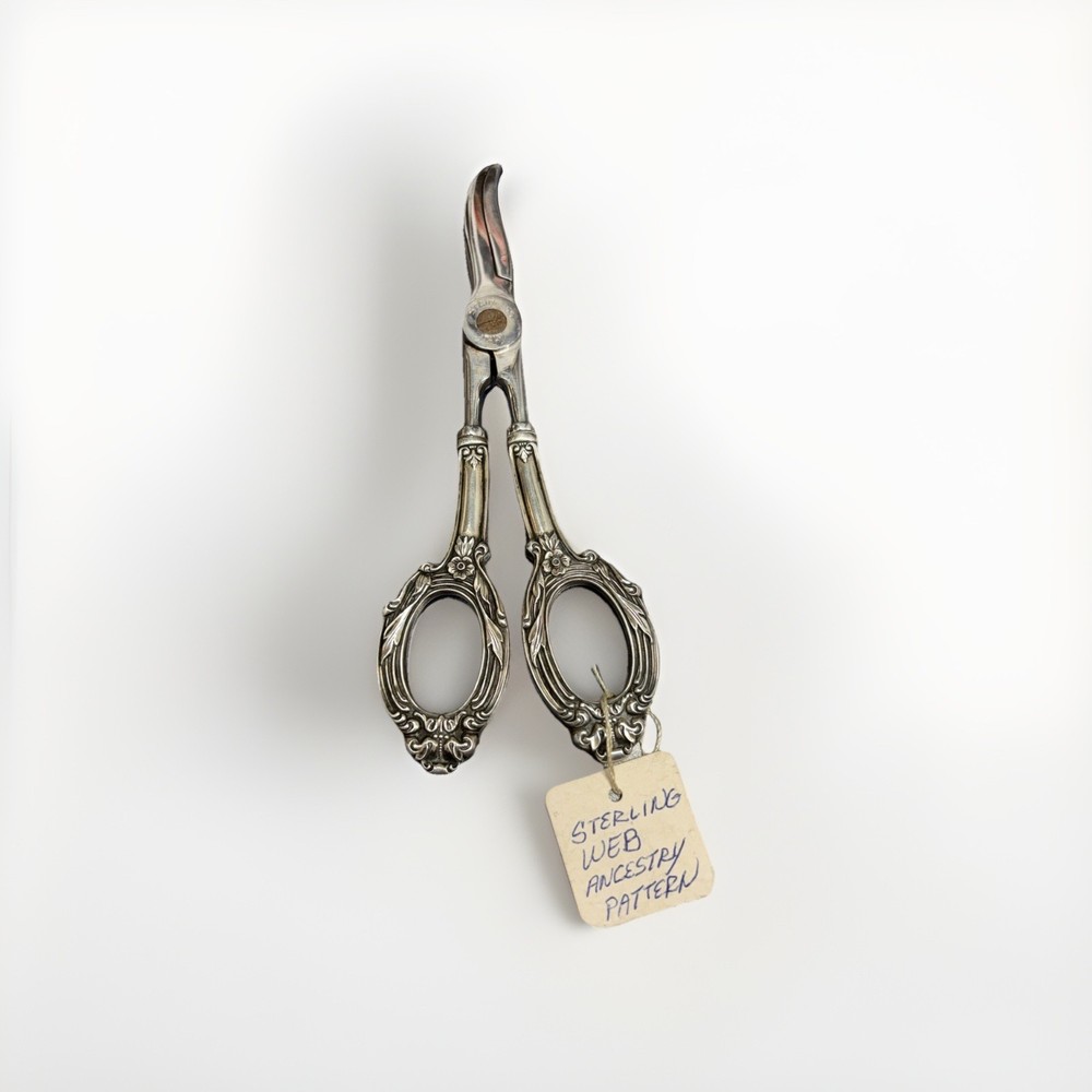 Web Sterling Handle Antique Grape Shears with Stainless Attachment