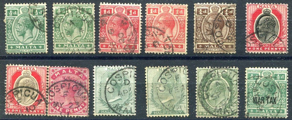 MALTA (26184): selection QV postmark/cancels