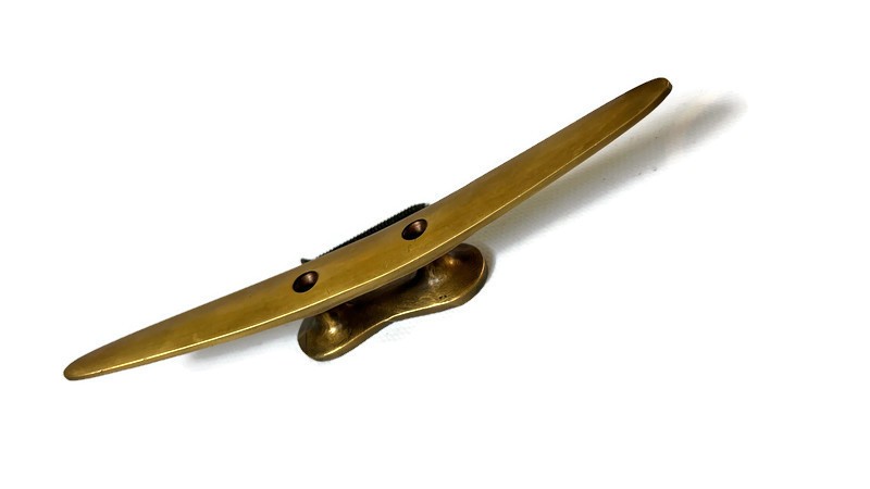 solid brass large Hand Cast 8" inch Cleat Tie Down Rope Solid Heavy Hook boat