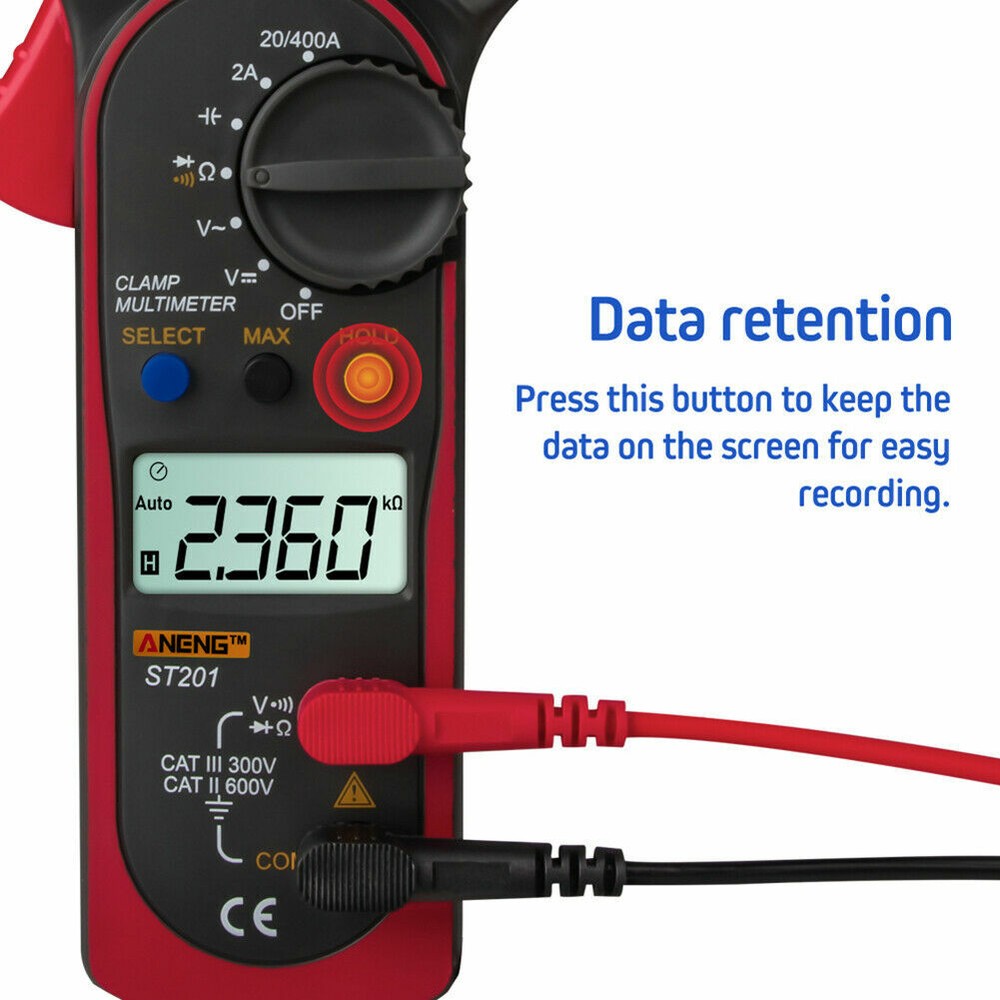 Digital Multimeter Tester AC DC Volt Ohm Amp Clamp Meter Auto Range Handheld T