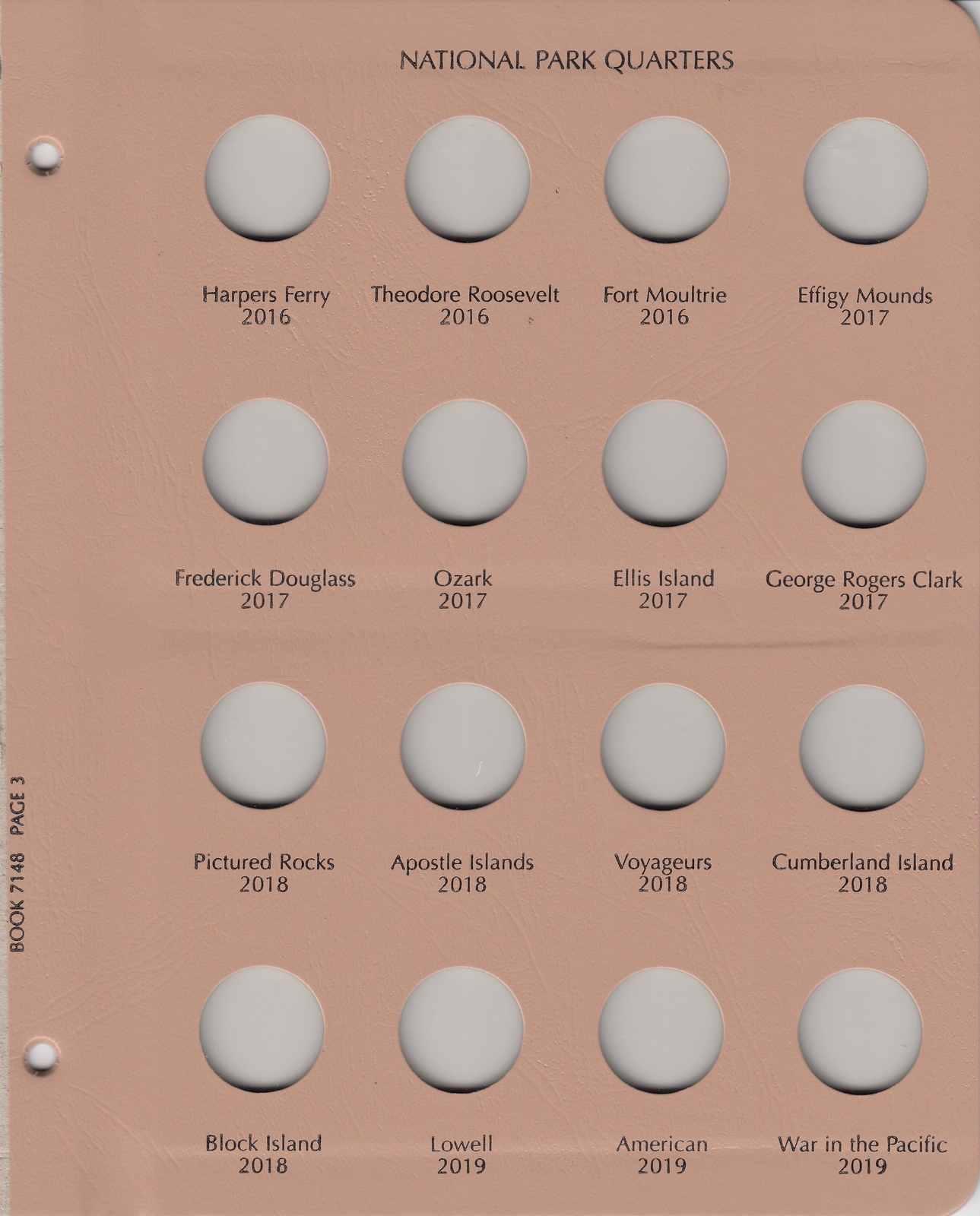 Dansco 7148 Coin Album For US National Parks Quarters Date Set 2010-2021