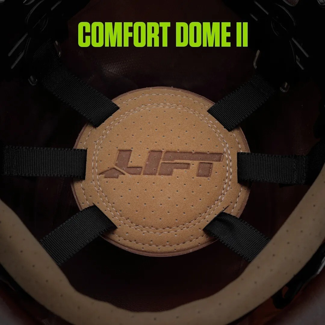 Lift Safety HDF50-20RD Dax Fiber Resin Full Brim Hard Hat Red-Black New Blamishe