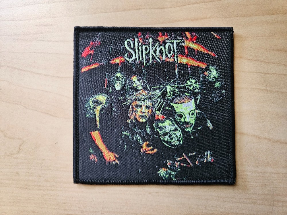 SLIPKNOT, SEW ON BLACK BORDER WOVEN PATCH