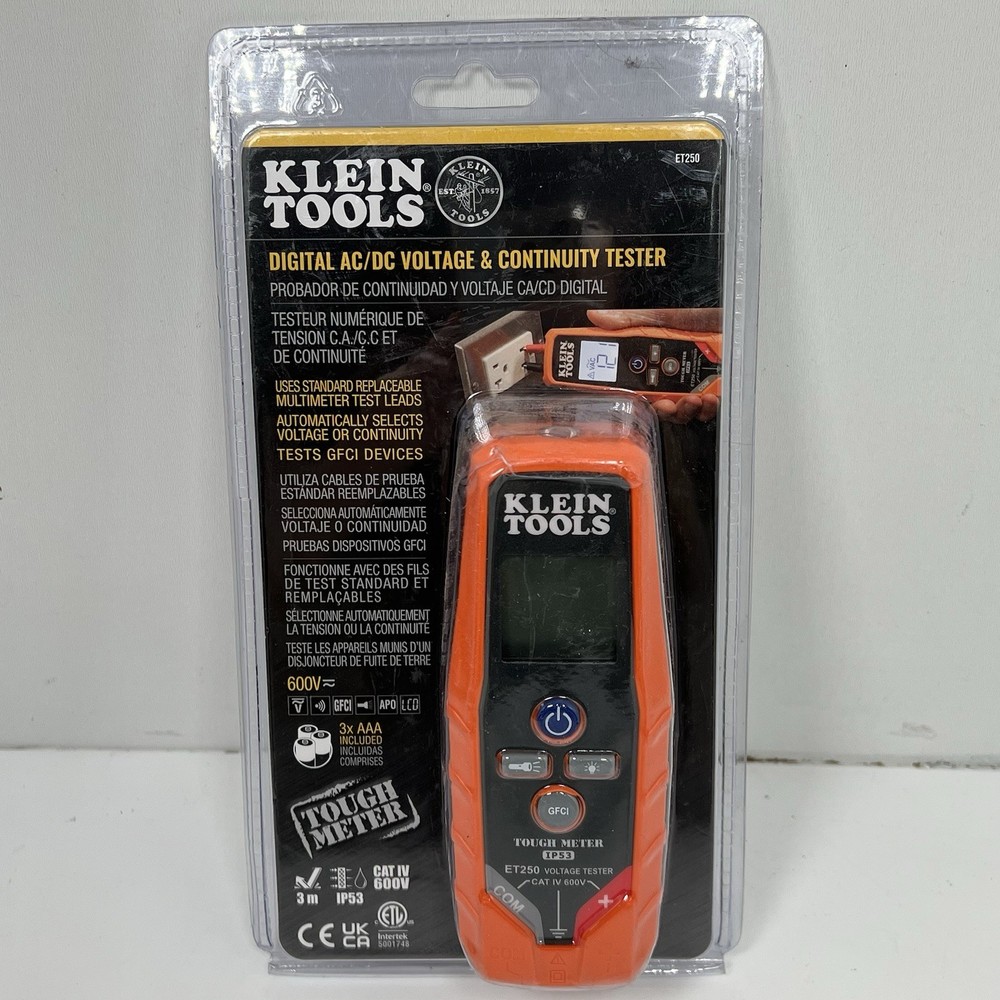 Klein Tools ET250 AC/DC Voltage/Continuity Tester Factory Sealed