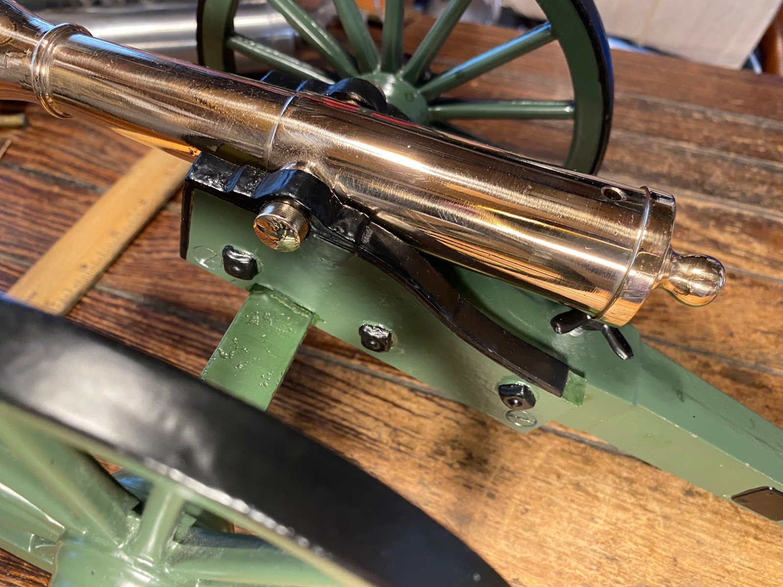 Vintage Polished Bronze Working Black Powder Signal Cannon 8 1/4" Barrel 16"long