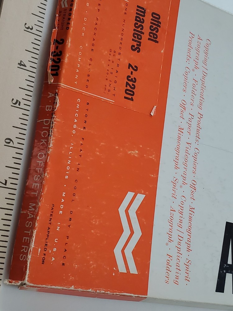 A.B. Dick Offset Masters 2-3201 Printing Duplicator Masters - 68 Sheets Open Box
