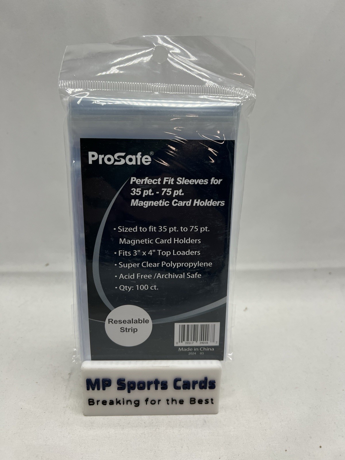 (1) Pro Safe Perfect Fit Sleeves for 35pt-75pt Magnetic Holders 100ct