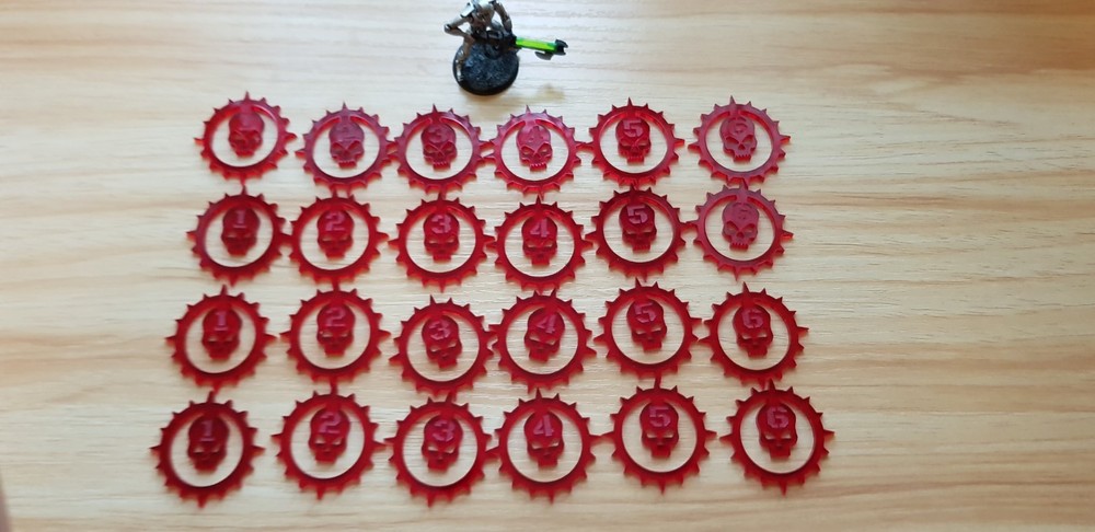 Wargaming Wargames Red Skull Objective Markers Set 1-6