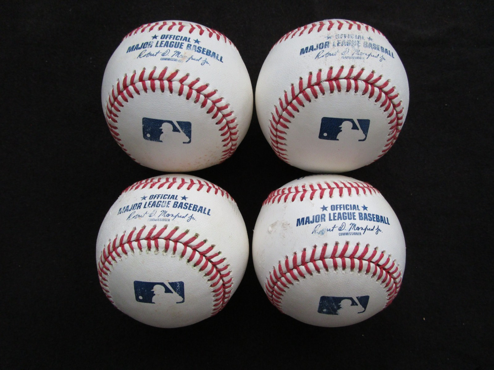 Lot of 4 Rawlings Official Major League Baseballs Manfred Jr MLB 1/3 Dozen