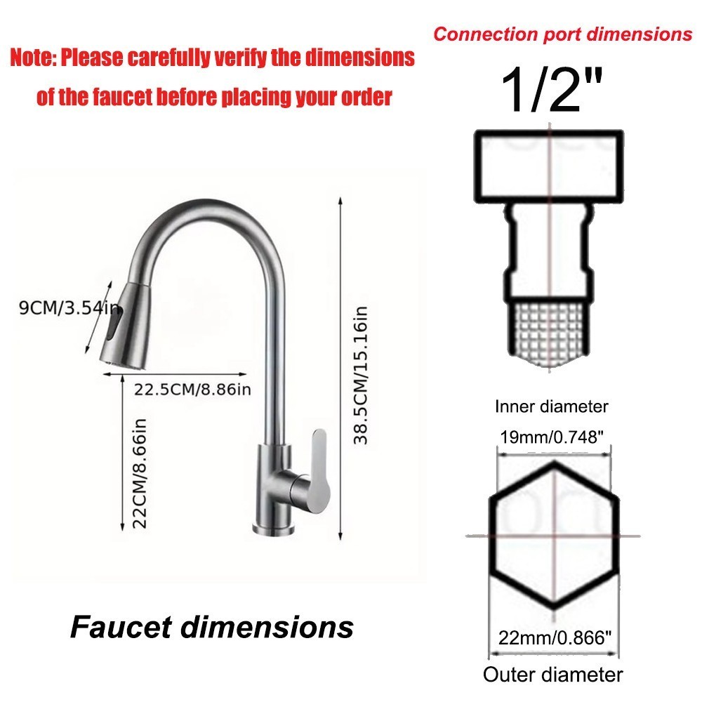 Kitchen Sink Faucet Brushed Nickel Single Handle Swivel Pull Down Sprayer Mixer