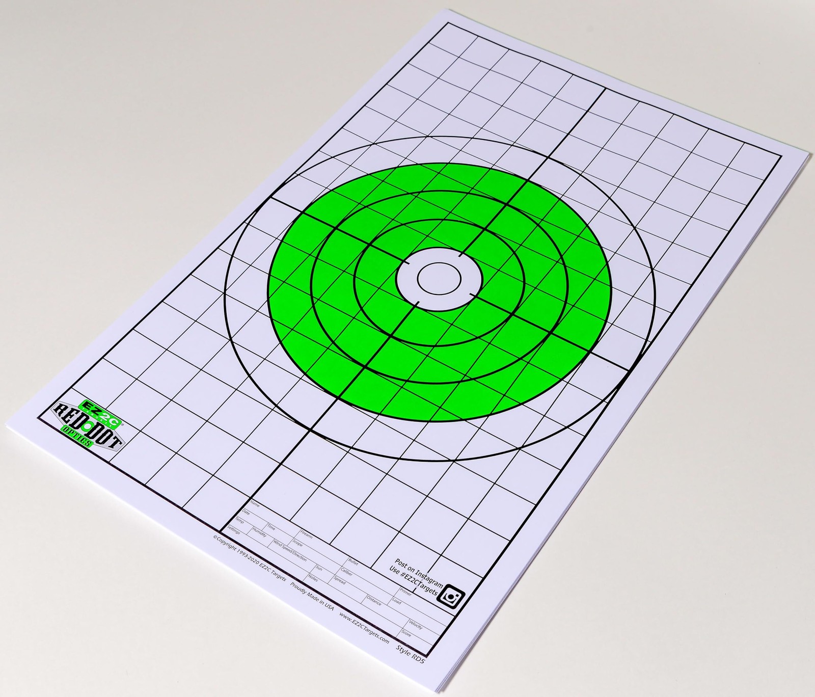 EZ2C Targets RD5: Shooting Paper Targets for range 11"x17" USA MADE