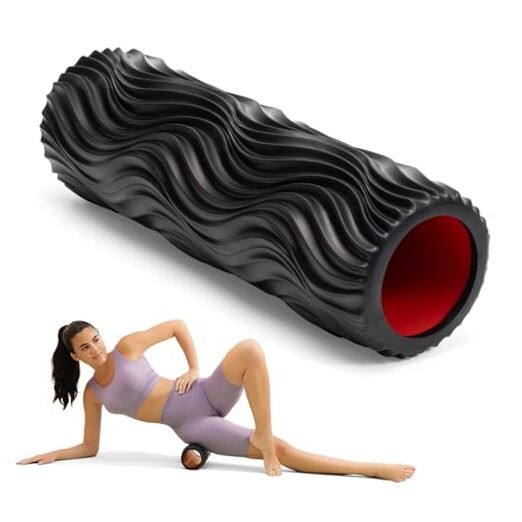 Foam Roller High-Density Exercise Roller, Deep Tissue Muscle Massage, Black