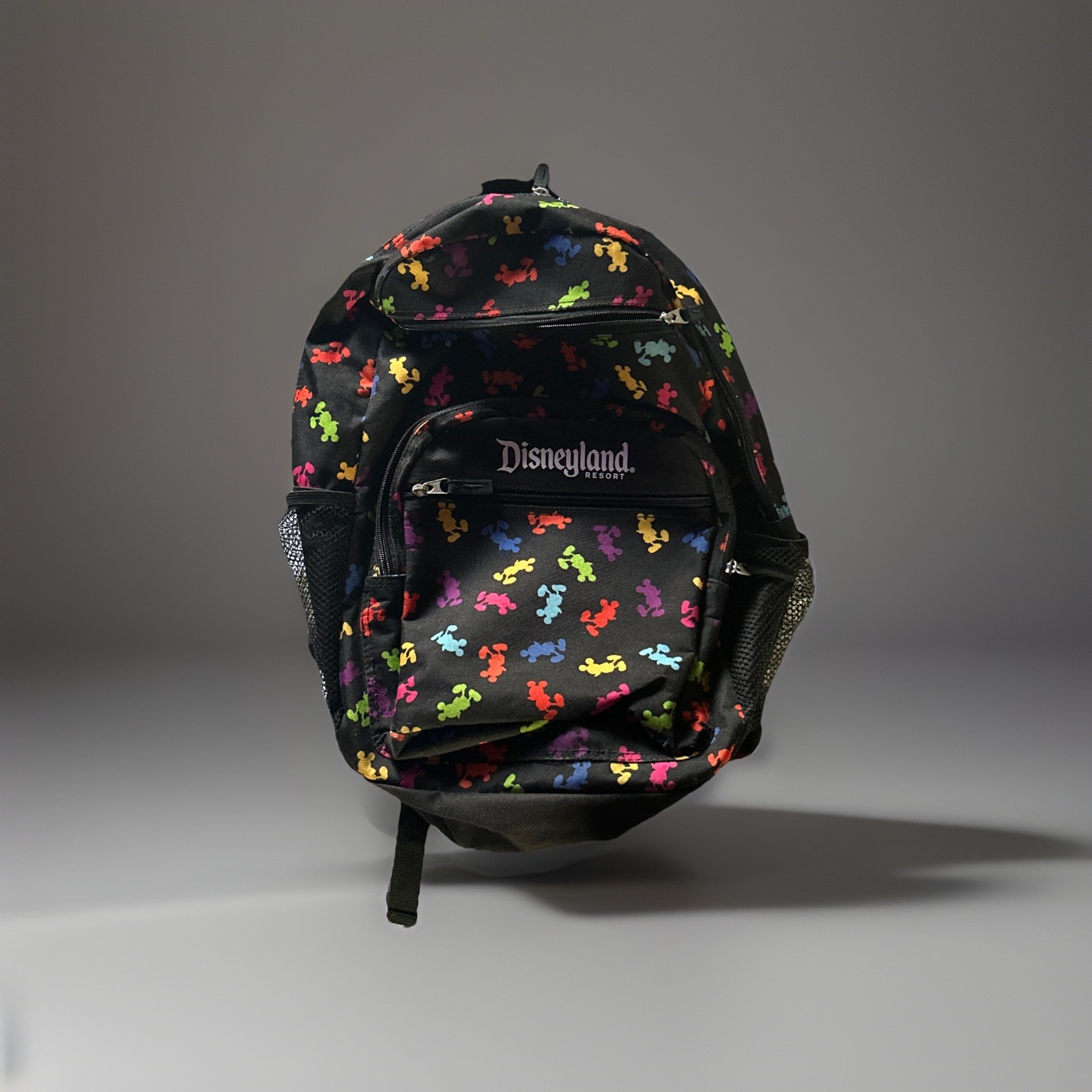 Disneyland Resort Park Black Backpack with Rainbow Mickey Mouse Silhouette