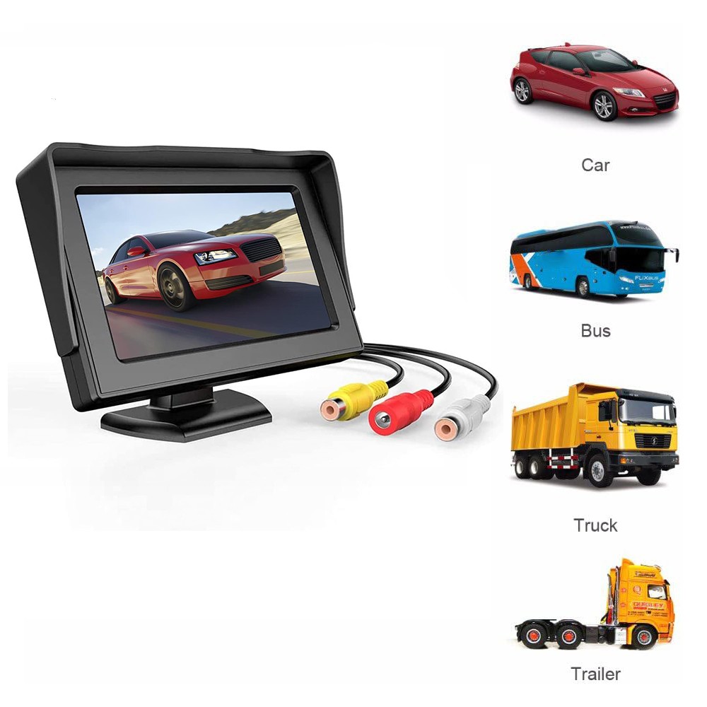 Car Rear View Backup Camera Reverse HD Parking Night Vision and 4.3" Monitor