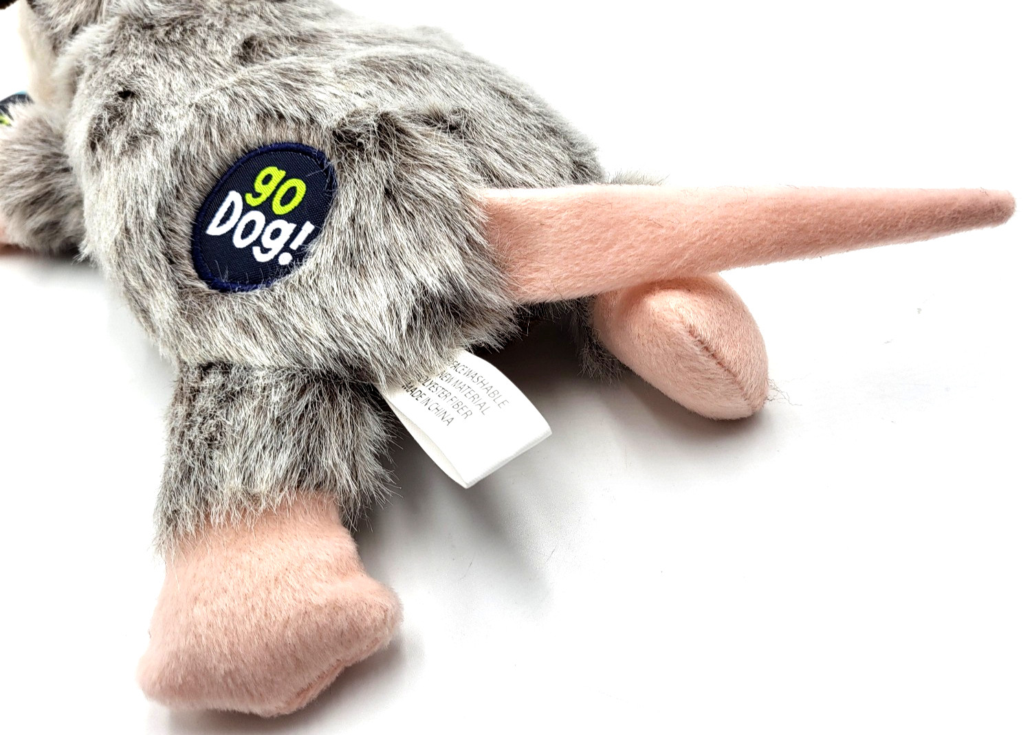 GoDog Flatz Flattie Opossum Large Squeaky Toss & Shake Dog Toy 12"