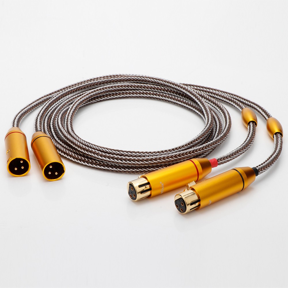 Pair 16 Core OCC Copper Silver Plated Audio Balanced XLR Cable Interconnect Wire