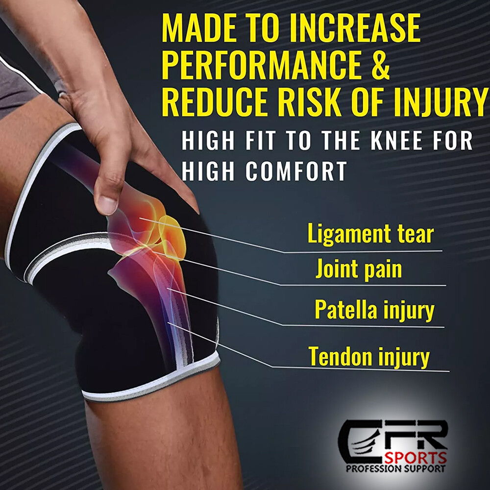 Knee Sleeves 7mm (1 Pair) Support For Weight Lifting Wraps & Straps Compression