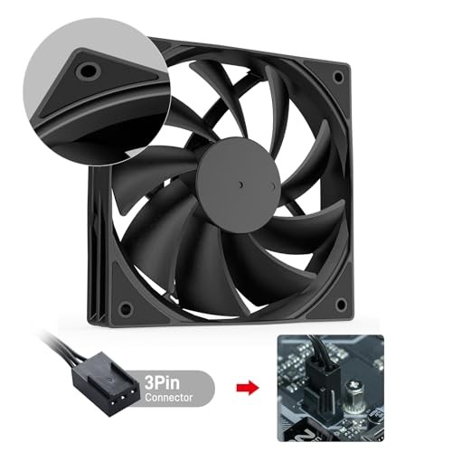 3-Pack 120mm Black Computer Case Fans High Performance Cooling Low Noise 3