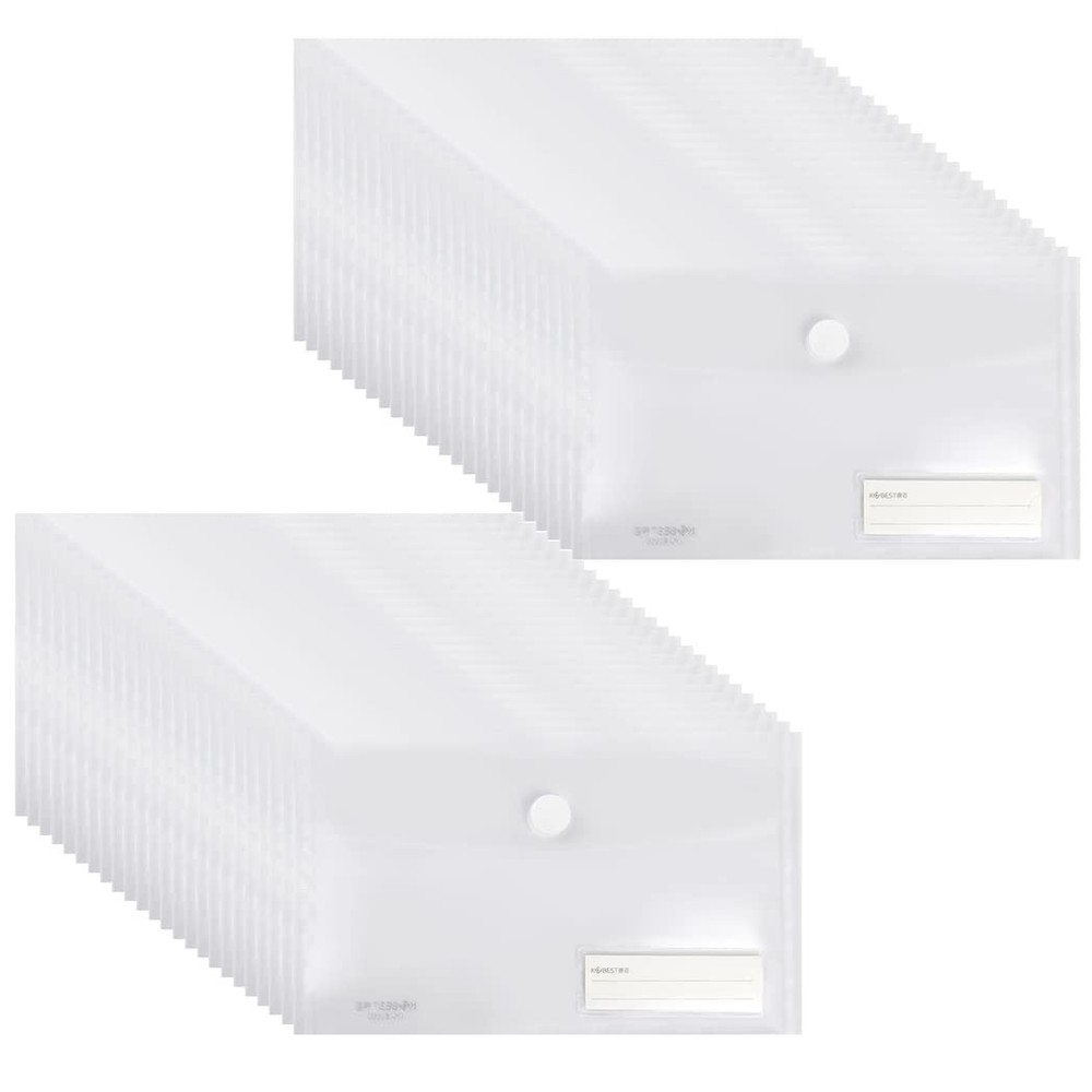 Plastic Envelopes with Hook & Loop Closure, 6x10 Receipt Envelope Money Cash ...