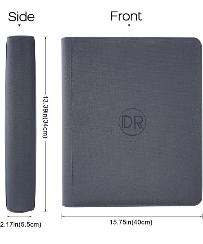 DRZERUI Toplaoder Binder 9 Pocket Toploader Binder Holds 288 Toploaders Black