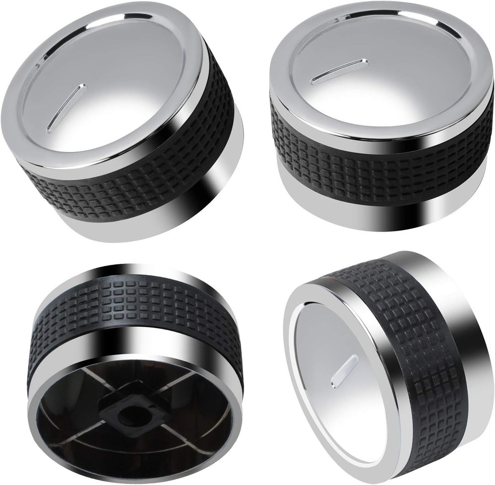 Gas Grill Knobs, Grill Control Knob Replacement Chrome Plated Plastic with Nonsl