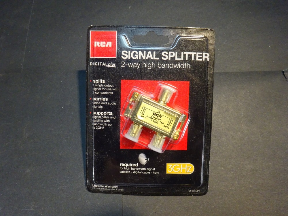 RCA 2-Way Signal Splitter High Bandwidth TV Cable Adapter