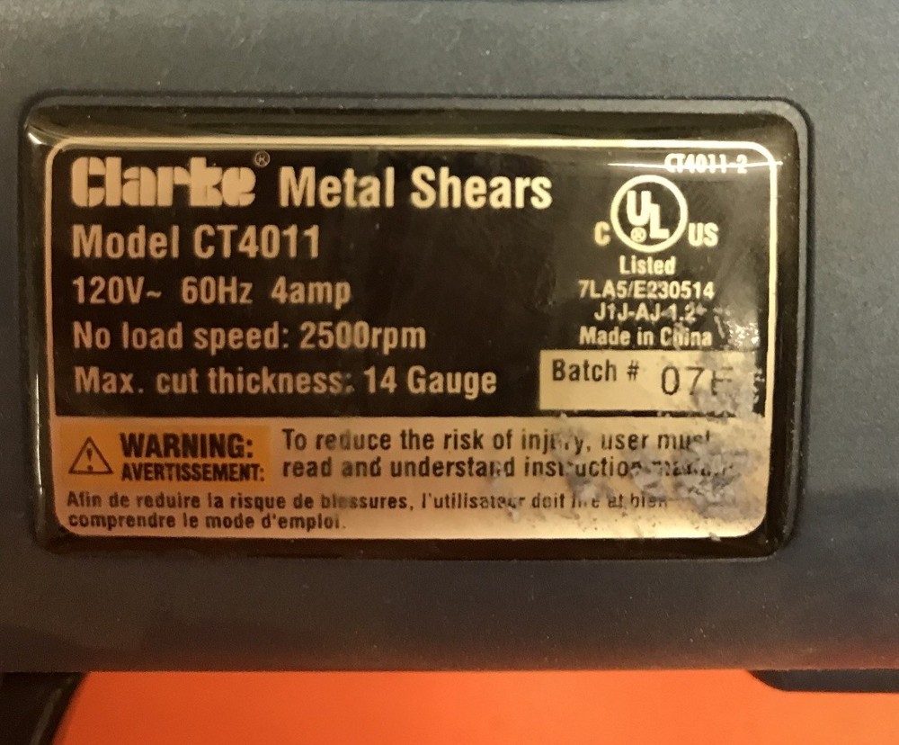 Clark Metal Shears, Model CT4011