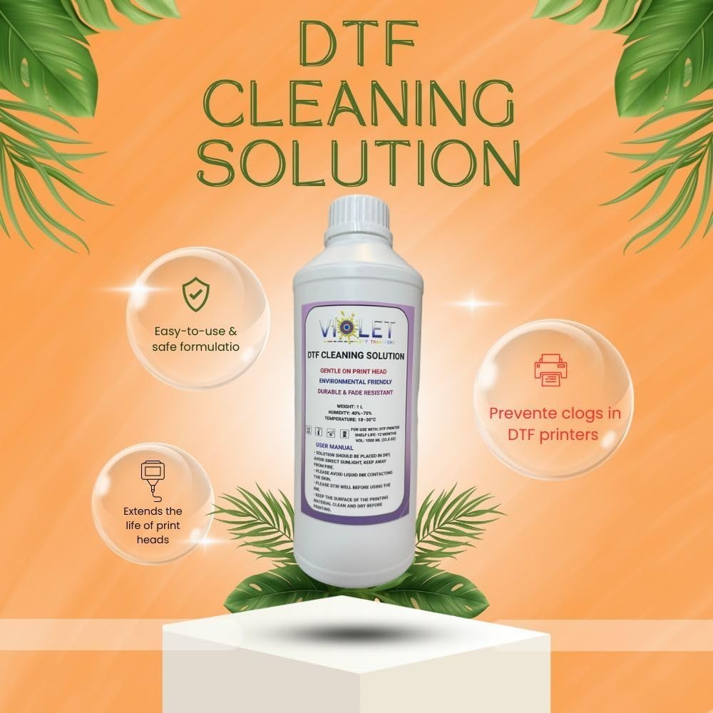 Improved DTF Cleaning Solution 1000ML - Restore Print Performance Effortlessly