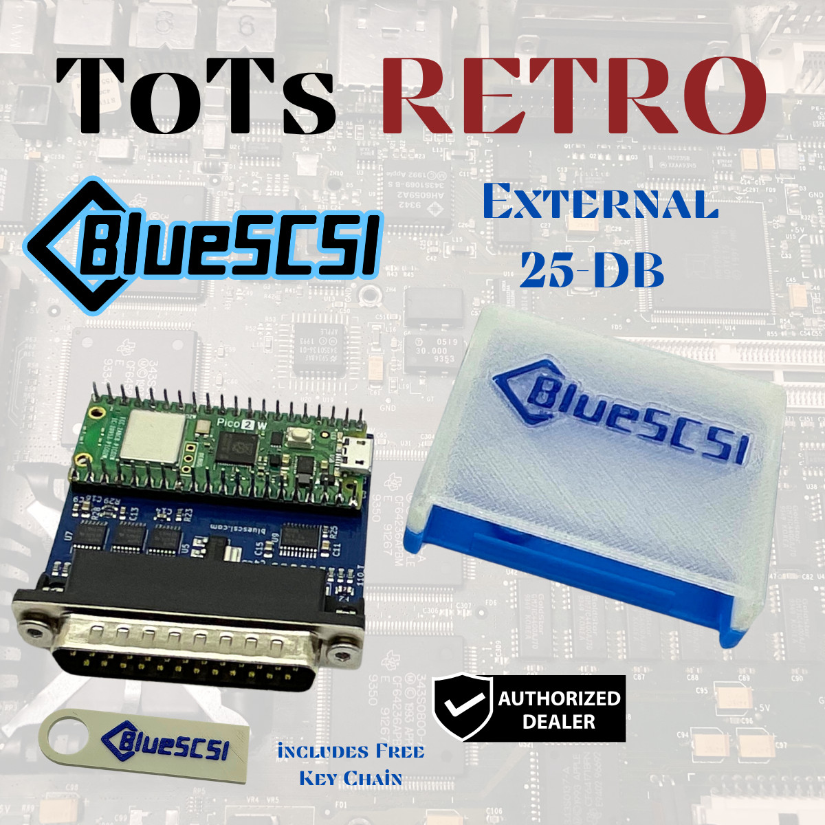 ToTsRETRO BlueSCSI v2 External 25-pin DB SCSI Drive Emulator w/Wi-Fi For Mac, PC