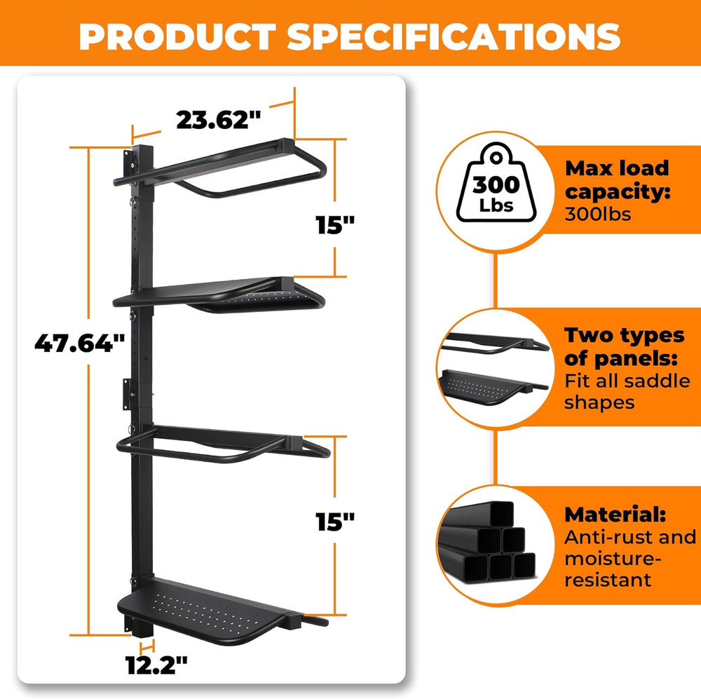 Split-Type Saddle Rack,4 Tier Heavy Duty Wall Mounted Saddle Rack,Saddle Stand D