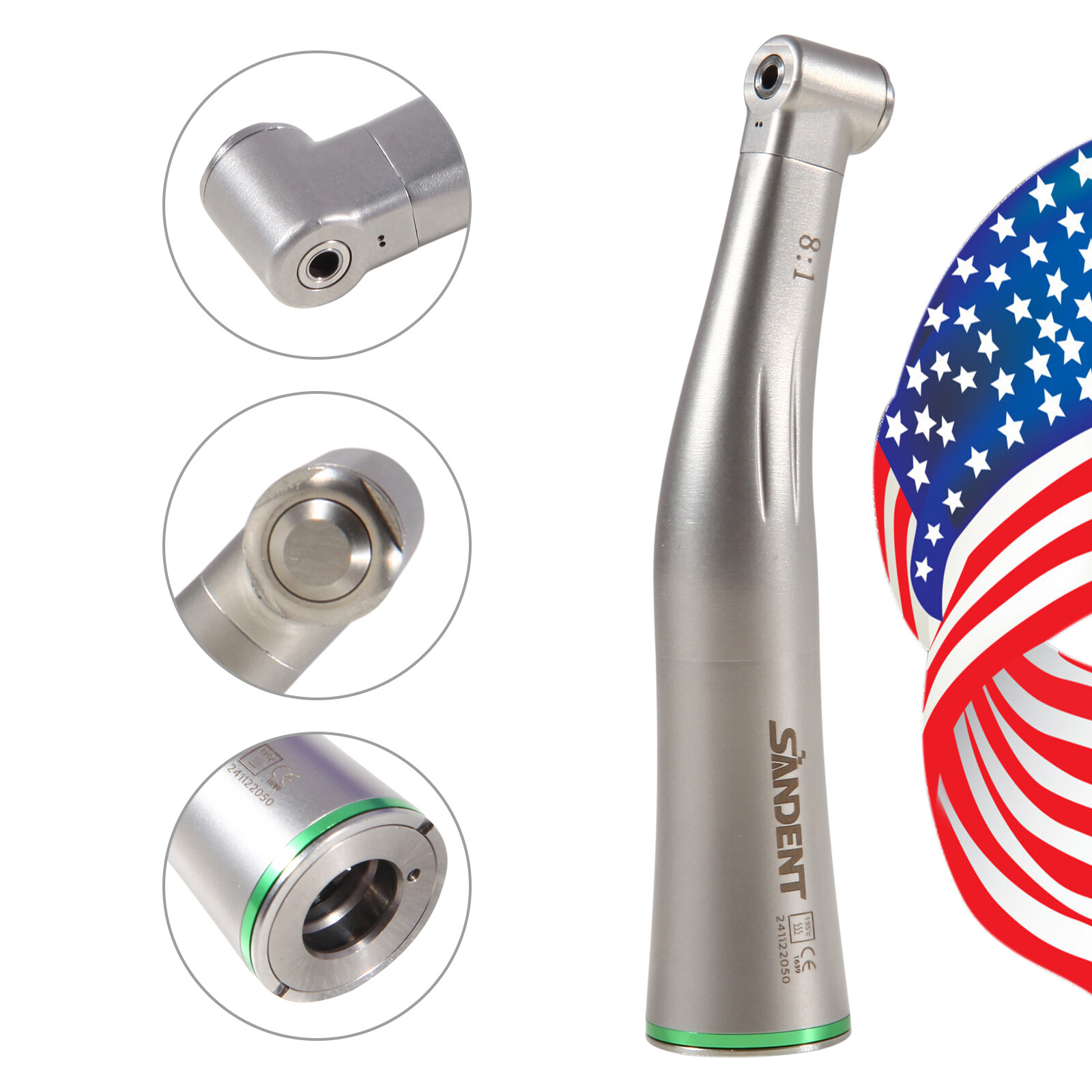 Dental Endo Handpiece 8:1 Contra Angle Endodontic Mini Head Fit Dentsply E Type