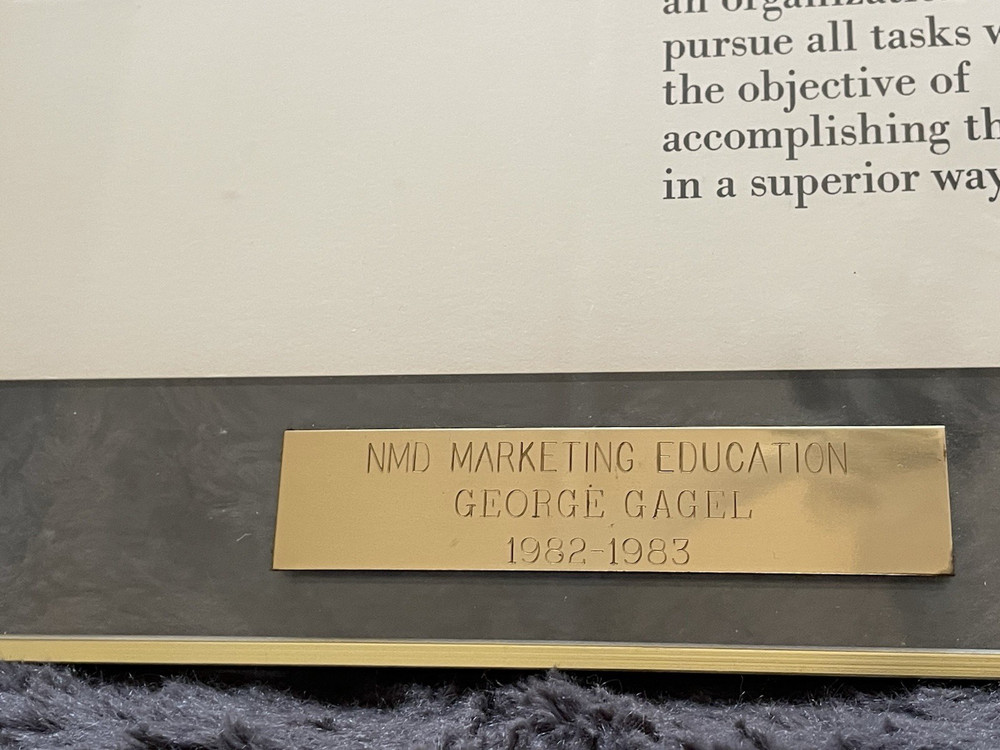 Vintage IBM Computer Framed Basic Beliefs Embossed Values Sign Document