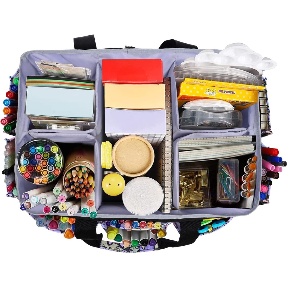 Multi-Functional Tote Craft Bag Desktop File Folder Carrying Bag With Pockets...