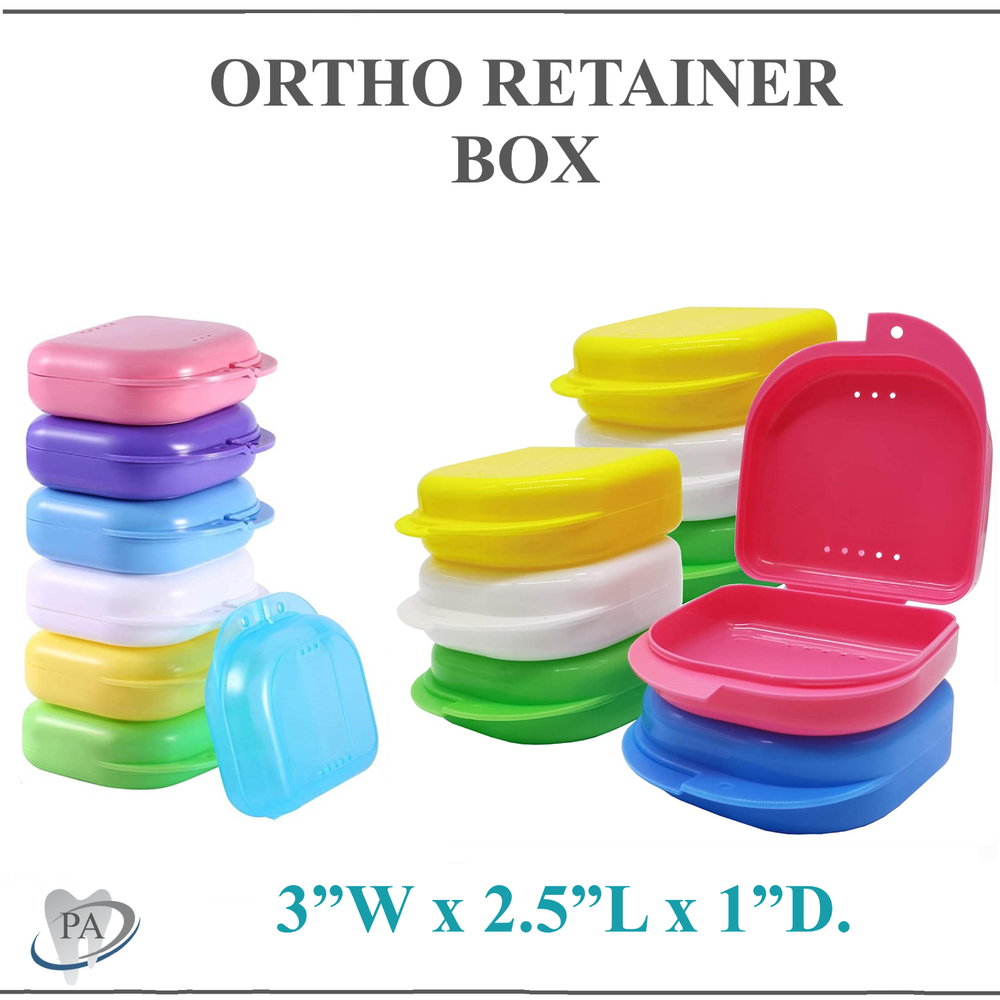 Sealed Assorted Dental Retainer Boxes Denture Case, Mouthguard Containers -2/Pk