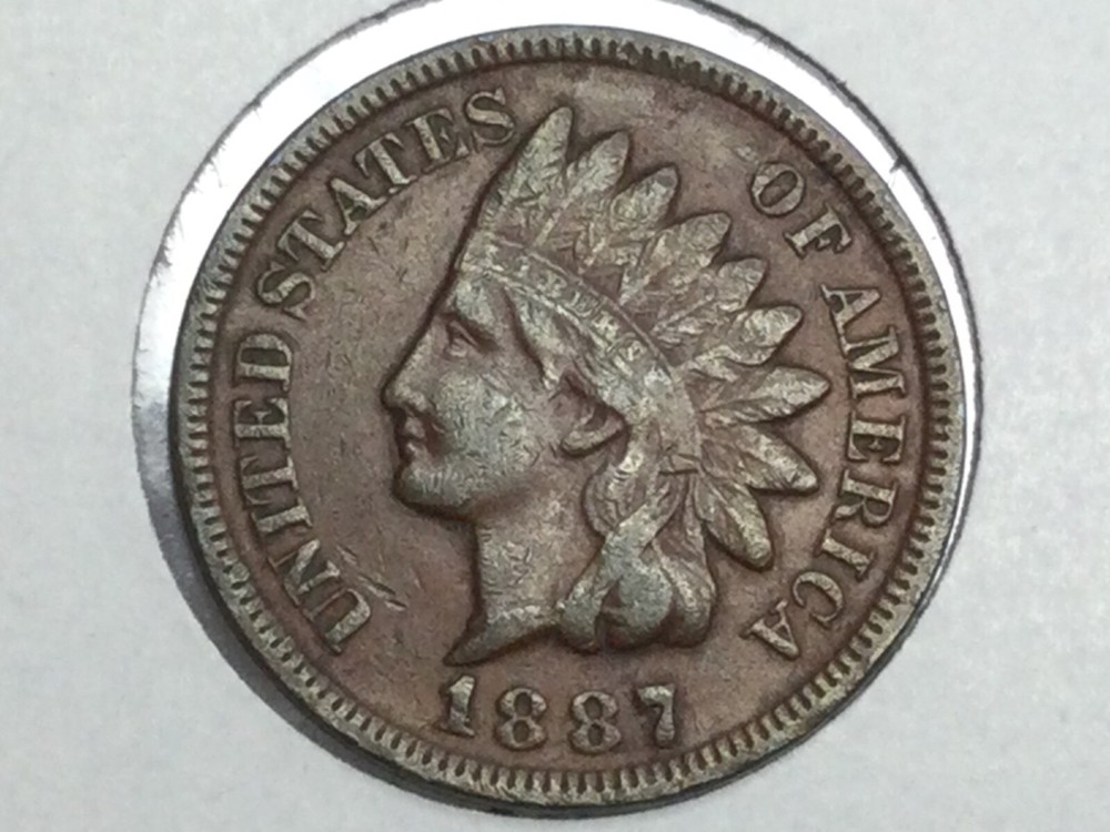 1887 Indian Cent in extra fine
