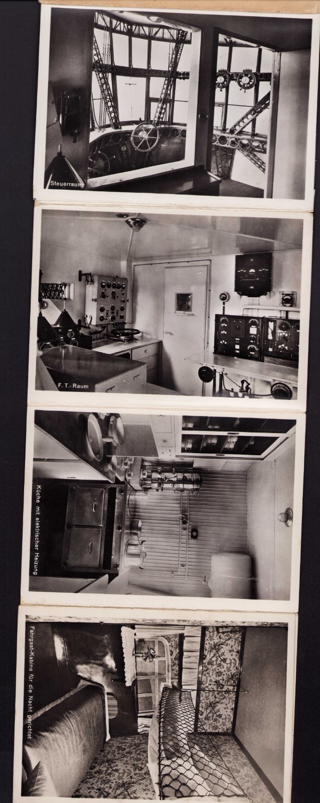 Graf Zeppelin LZ127 RPPC Postcard Booklet of 10, Interior Photos of Blimp