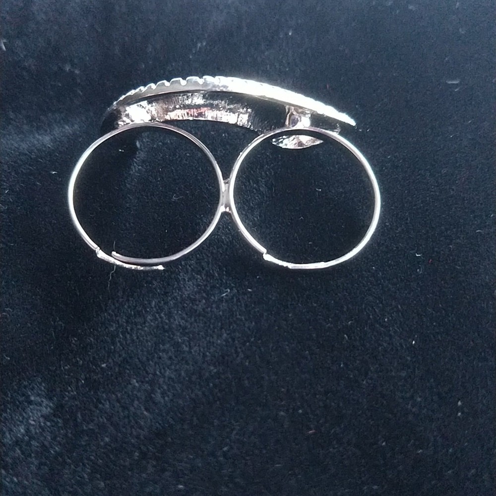 Ring Worm, Adjustable Double Finger Ring; Worm or Ram Horn OSFA both bands