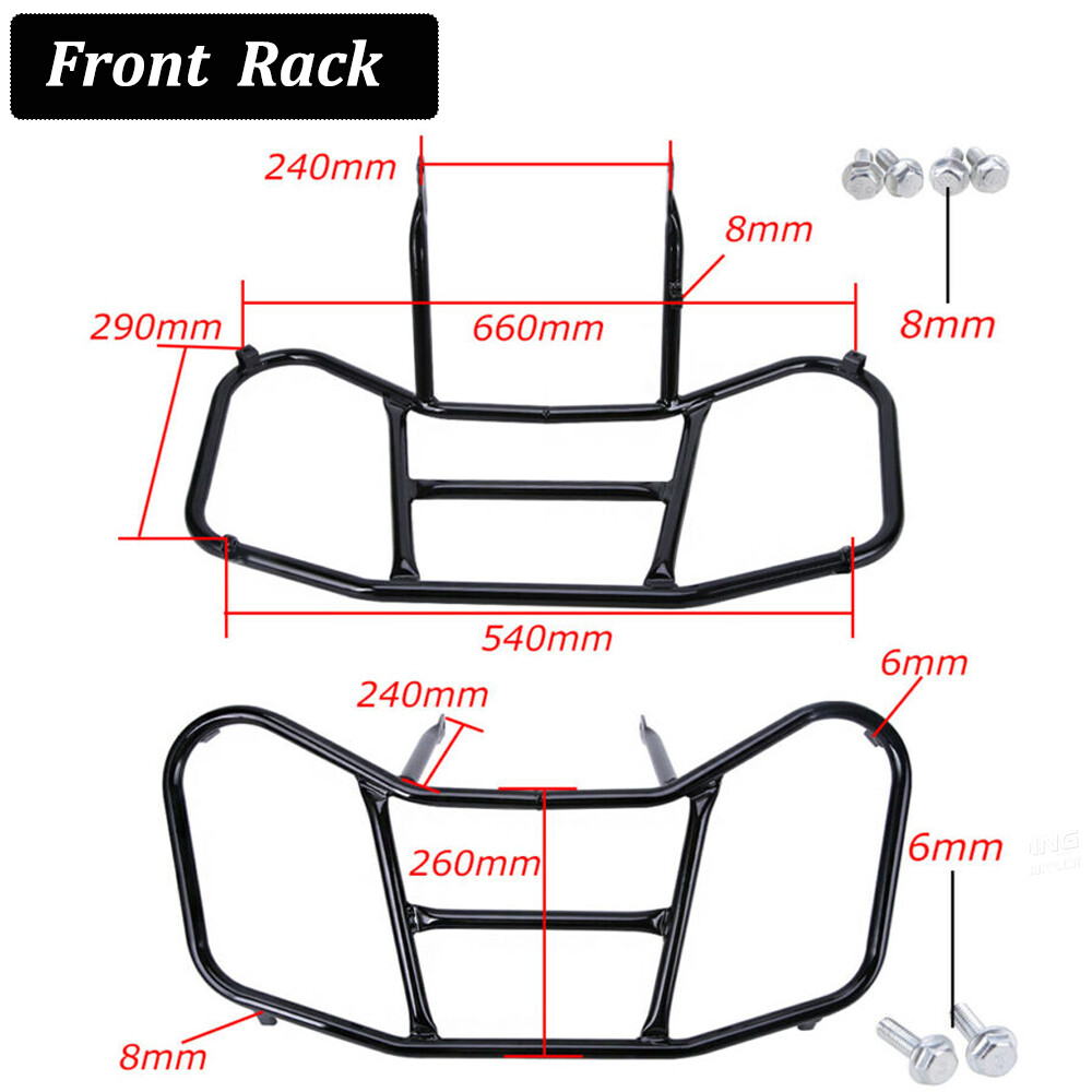 For 2005-2023 Honda Recon 250 TRX250TE TRX250TM Front Bumper Guard& Carrier Rack