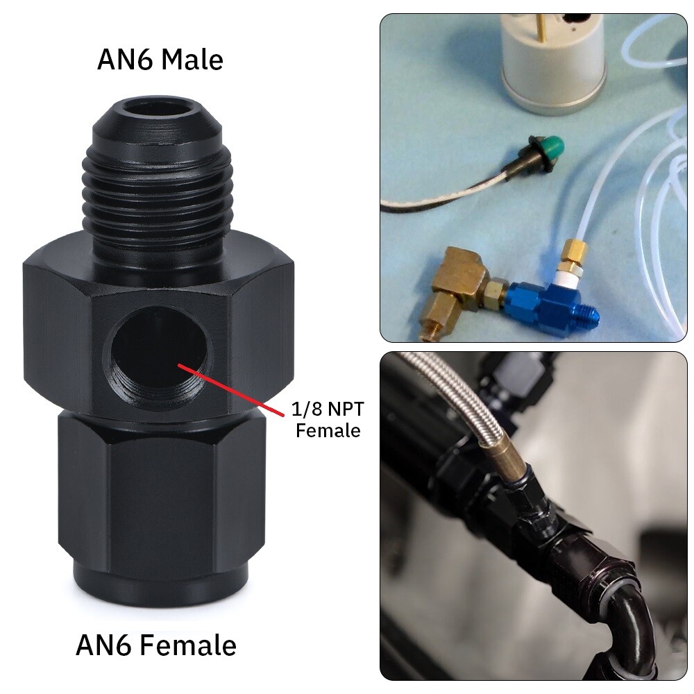 Liquid 0-100psi Fuel Pressure Gauge Regulator Gauge 1/8" NPT W/ 6AN Adapter