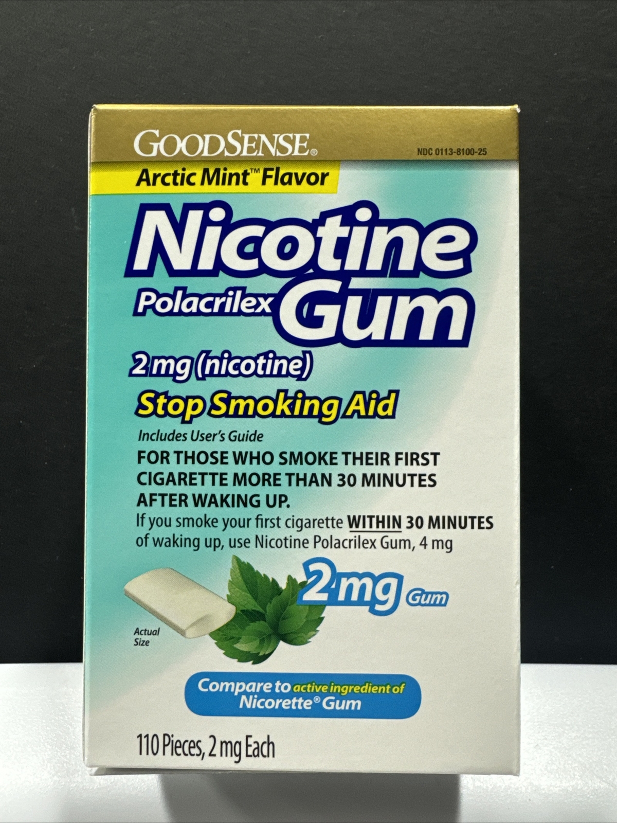 GoodSense Nicotine Gum • 2mg • Arctic Mint 110 Pieces • *Please See Date Photos
