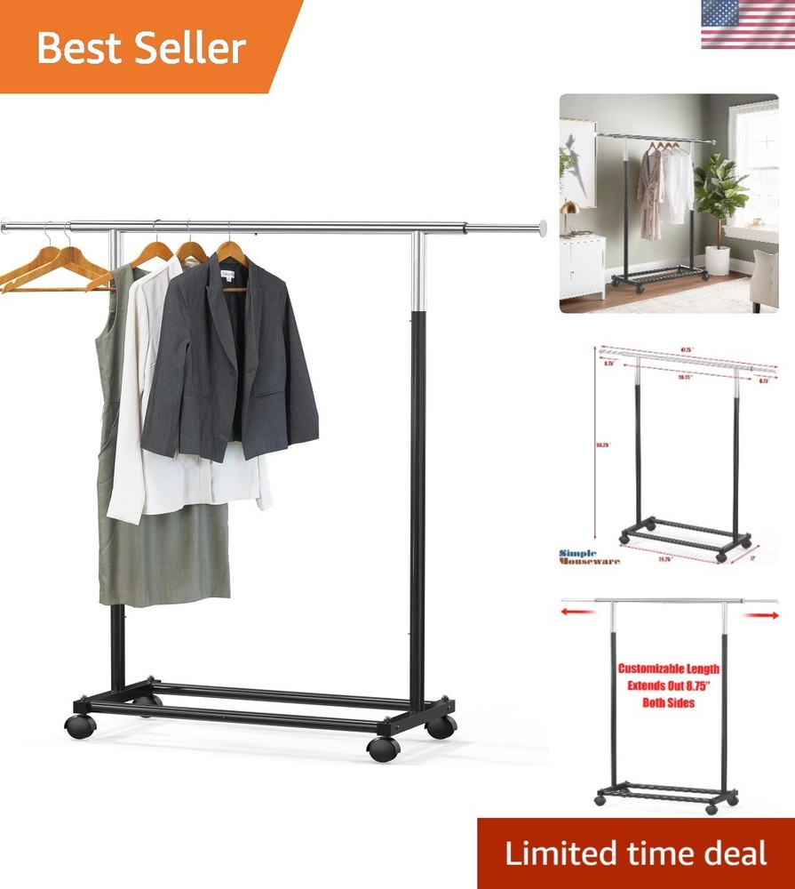 Standard Rod Garment Rack, Black