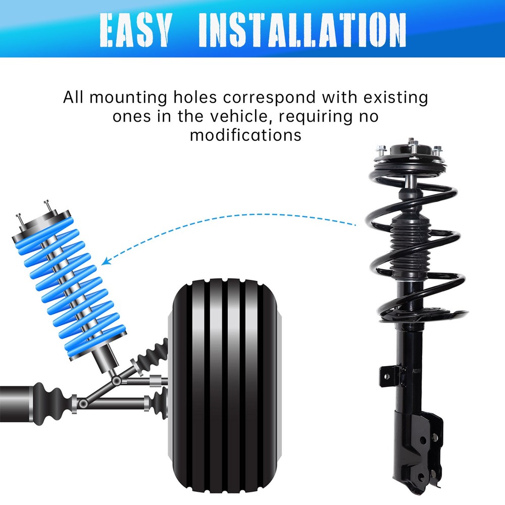 Front Pair Complete Struts & Coil Spring Assemblies for 2007-2017 Jeep Patriot