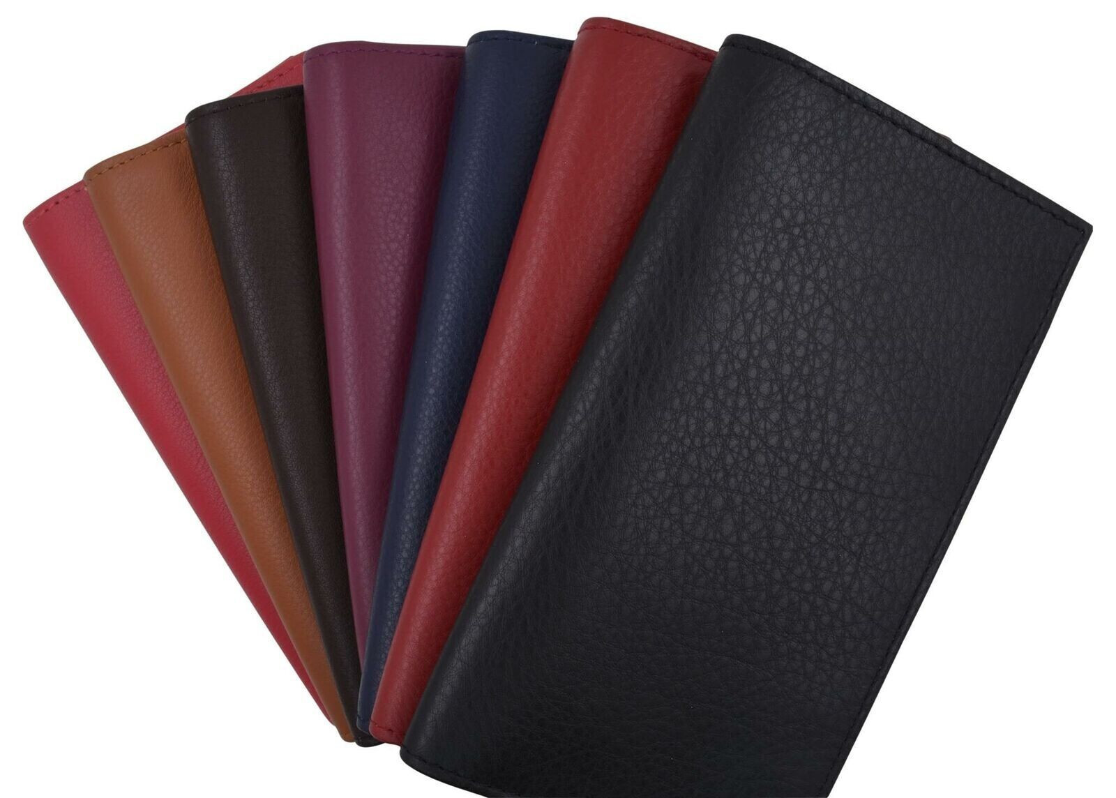 Genuine Cow Napa Leather Slim Checkbook Cover With Pen Holder