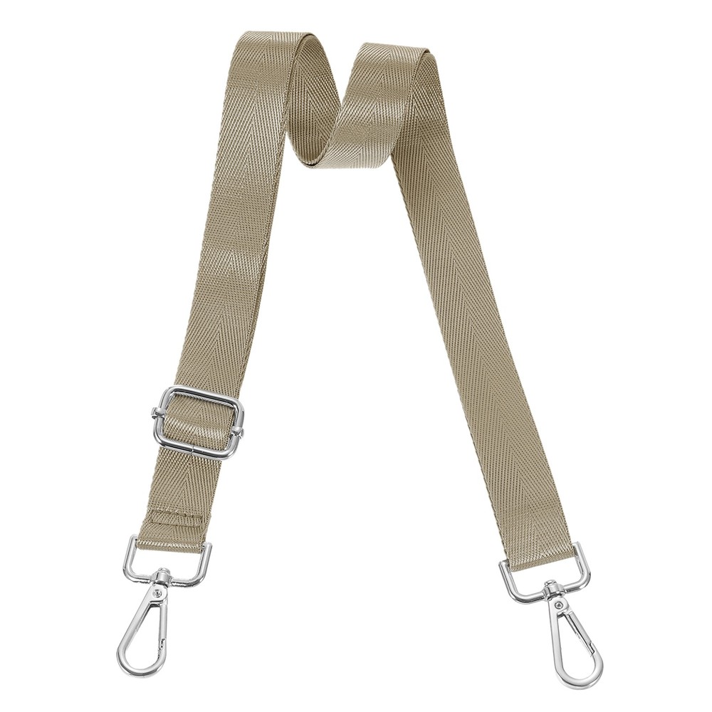 2.5cm Wide Shoulder Strap, Khaki, Silver Pull Core Buckle