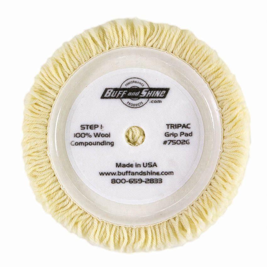Buff and Shine  7-1/2" Wool Hook and Loop Grip Buffing Pad